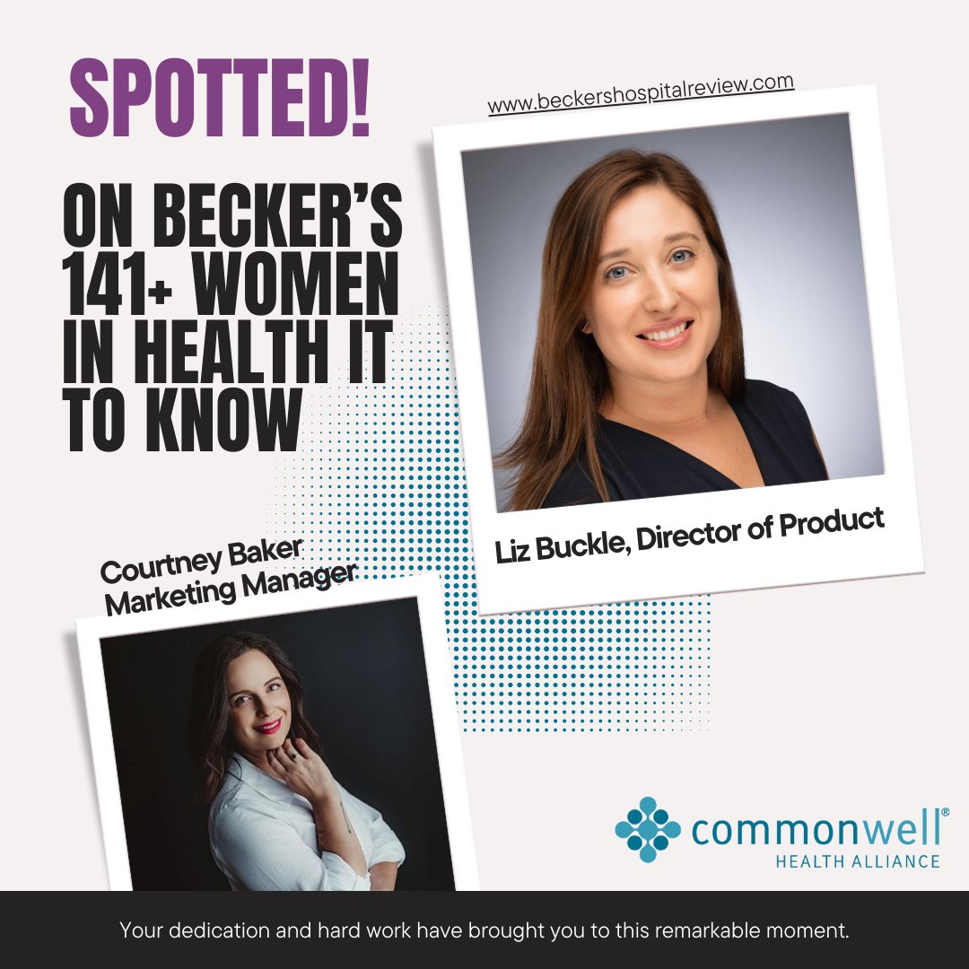 Oh hey, we KNOW THEM! Thanks @BeckersHR for putting @liz_buckle and @CMBaker_CWHA on your 'Women to Know in Health IT' list! #InteropDoneRight beckershospitalreview.com/141-women-in-h…