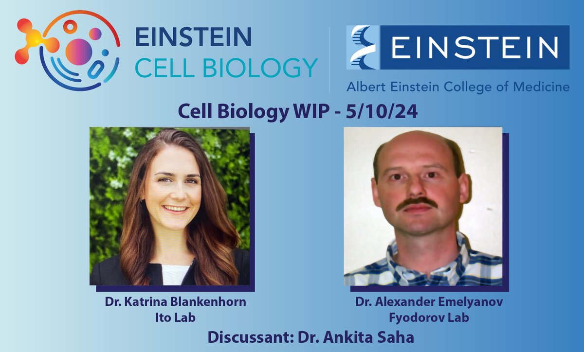 Today's Work-in-Progress seminar features @kblankenhorn22 from @The_Ito_Lab and Dr. Alexander Emelyanov from the Fyodorov Lab with discussant Dr. @Ankita_Saha_H1 from @LabSkoultchi.