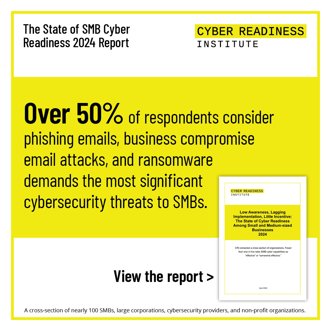 Check out CRI's new State of SMB Cyber Readiness report to discover where small businesses stand on the cybersecurity battlefield and what steps are necessary to equip them to address threats that continuously evolve. bit.ly/4bffY1l