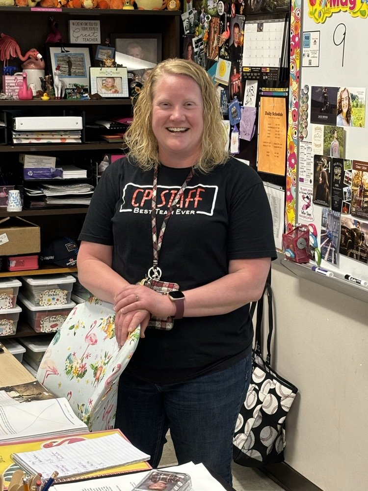 CPSC Spotlight- Melissa Heim- Science Teacher
Mrs. Heim has been at CP for 8 years.  She likes teaching students new science topics and seeing them learn and succeed.  Mrs. Heim likes to shop and watch her son play sports.  She loves the close knit and supportive community at CP!