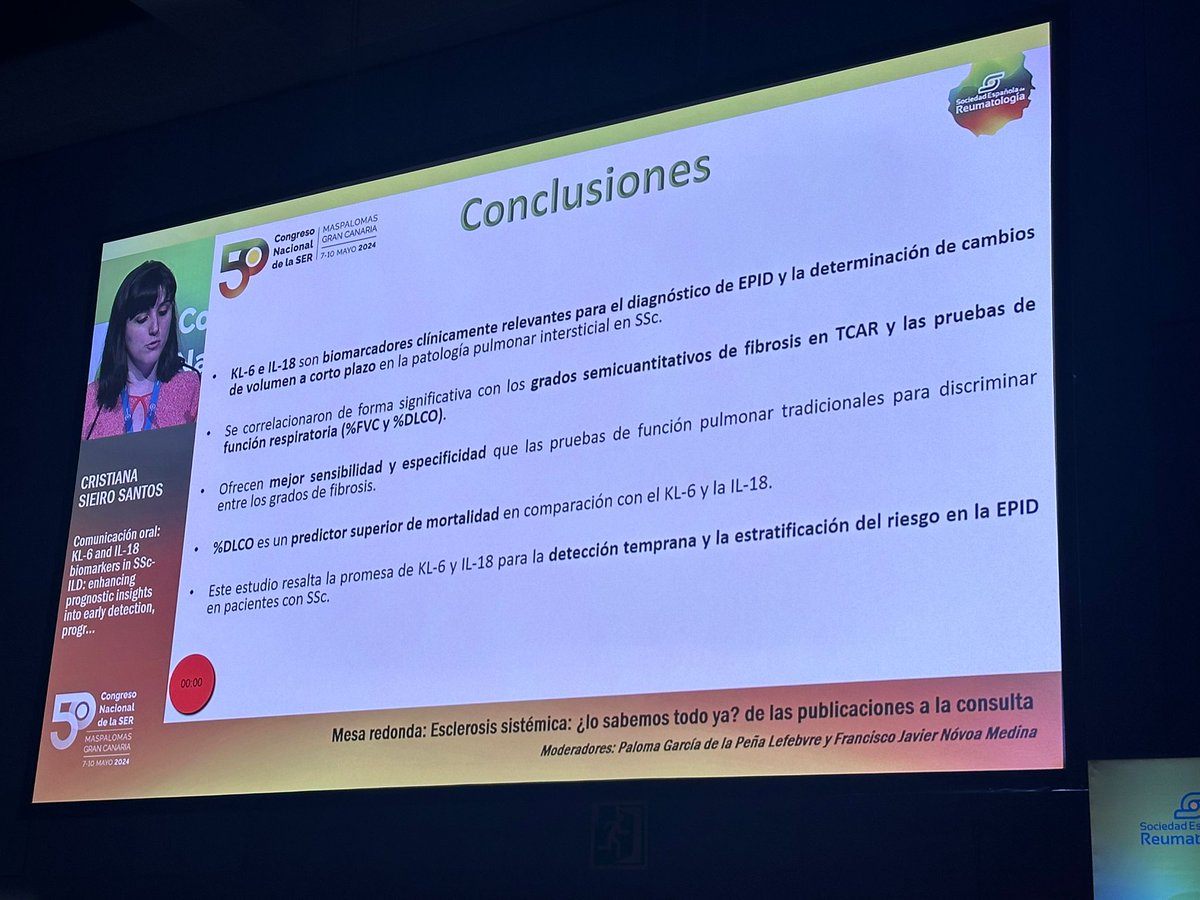 👉KL-6 and IL-18 biomarkers in SSc-ILD 🔸Prognostic insights into early detection, progression, lung volume changes, and mortality risk 🔺Collaborative work between @ReumaLeon, Immunology, Radiology and Pulmonology 🧪🫁🩻 #SER2024 #SSc