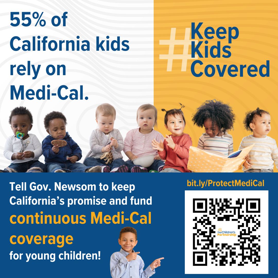 📣ACTION for children's health coverage! 𝗔𝗗𝗗 𝗬𝗢𝗨𝗥 𝗡𝗔𝗠𝗘: bit.ly/ProtectMediCal All children deserve health coverage with no gaps in care! ⭐️@CAgovernor, green light & fund *Continuous Medi-Cal Coverage* for kids 0-5 in the #CABudget to #KeepKidsCovered.