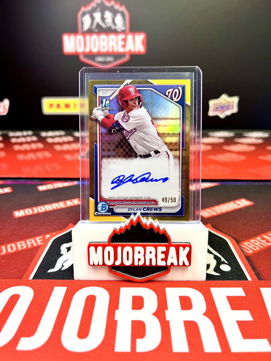 TRUUUEEEE GOOOLLLDDD! @d.crews25 pulled by the OG @dug.fresh on @fanaticslive Man what a pull on Release Day! Congratulations to the hitter! We’ve got plenty more Bowman Breaks ready to go! Hit the link in the bio and grab YOUR spot TODAY!⚾️🔥 #mojobreak #bowman #baseball #dylan…