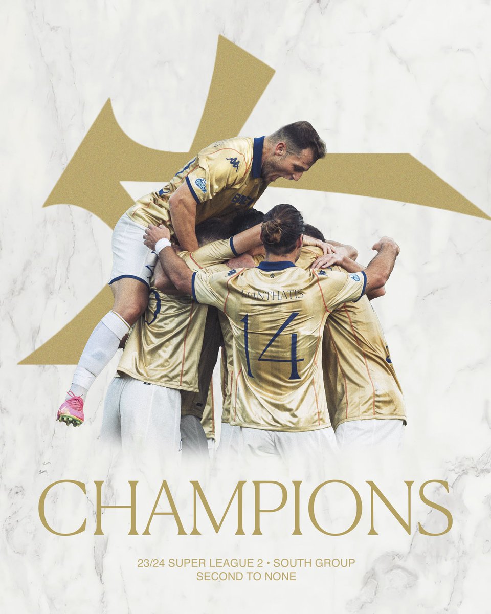 SECOND TO NONE.

After finishing second in each of the last two seasons, Athens Kallithea FC are 23/24 SL2 South champions and have clinched promotion to the Super League, returning to Greece’s first division for the first time in 18 years.

Έχοντας τερματίσει στη δεύτερη θέση