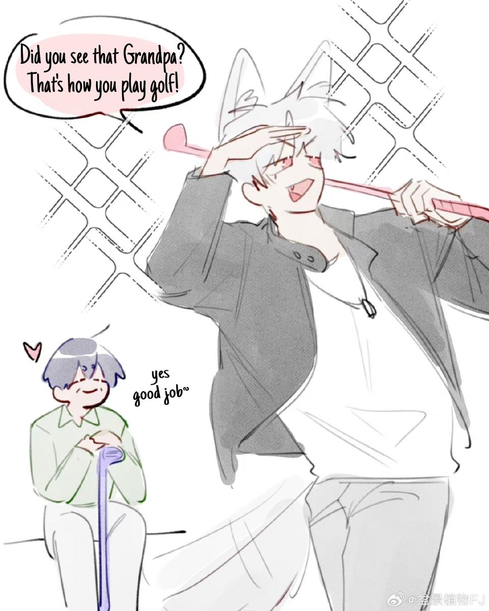 《Grandpa and Rebellious Grandson》
❤️💙ENG
artist: @FJ_KJ9792 
#plave #yejun #eunho #플레이브 #예준 #은호