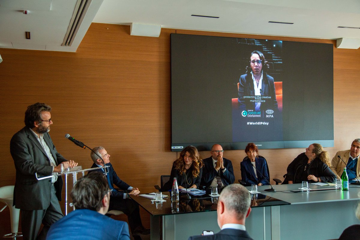 Our content protection partner in Italy @FAPAV_IT hosted an event to celebrate #WorldIPDay. Including a video of Karyn Temple (@motionpictures). Watch the video and read more from our ✨new✨blog Alliance in Action here: bit.ly/4dtvHMj #digitalpiracy #piracy
