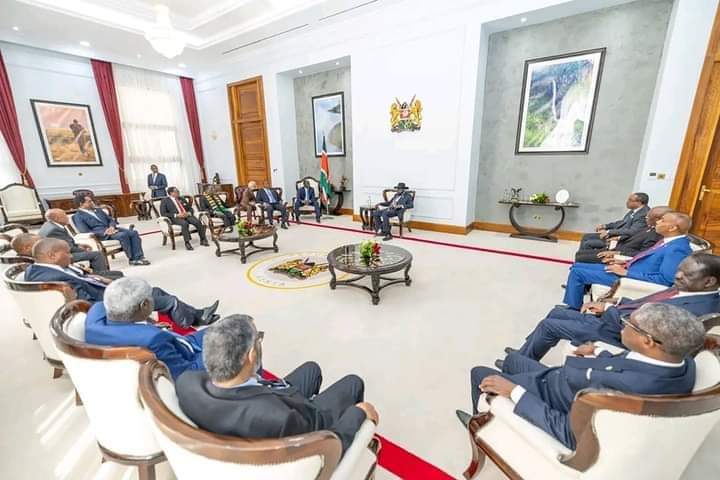 Baba Raila Odinga joins the popularly elected President William Ruto and other heads of state to Witness the launch of the South Sudan Mediation Process at State House, Nairobi.