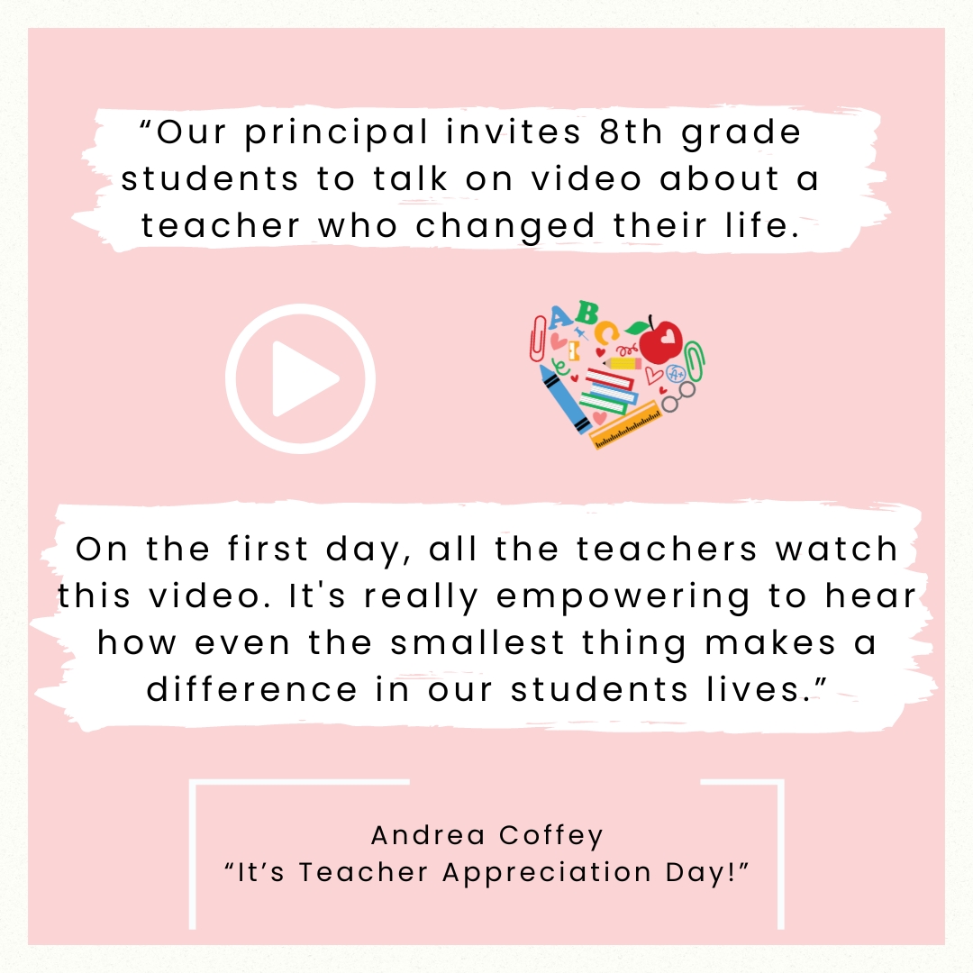 “Our school principal invites several 8th grade students back over the summer to talk on video about a teacher in our school who changed their life.” 🎥 ascd.org/el/articles/on… #TeacherAppreciationWeek