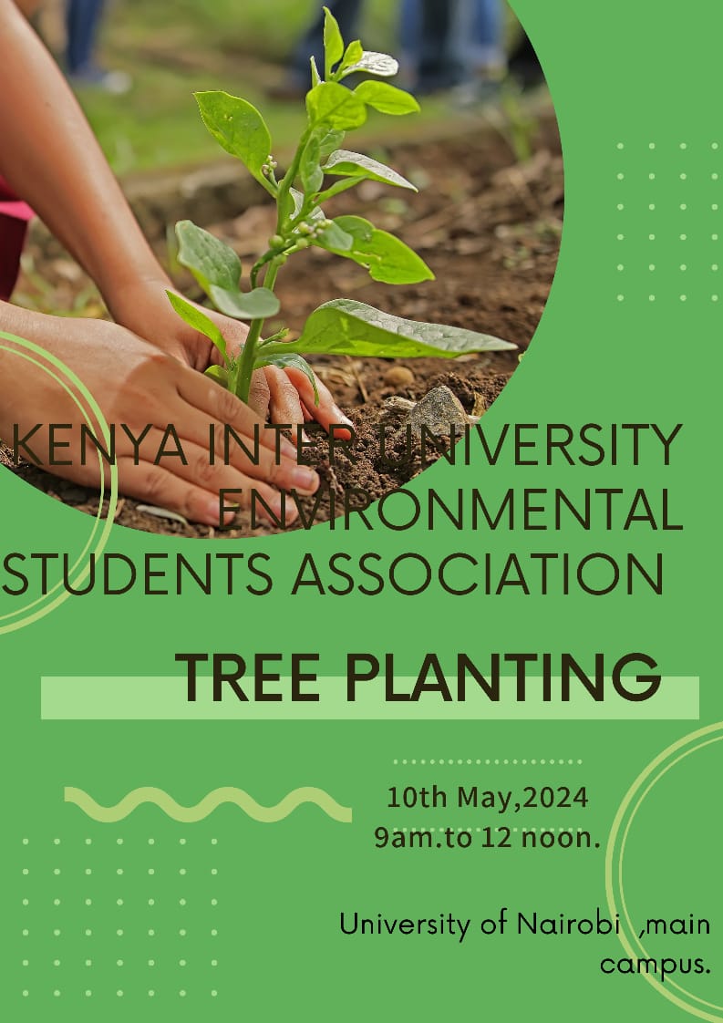 With all set for national tree growing day in honour of the flood victims,KIUESA invites all to join us for tree planting at the university of Nairobi,main campus from 9 am to 12 noon. @_UoNEC @KCCWG @Environment_Ke @WWF_Kenya