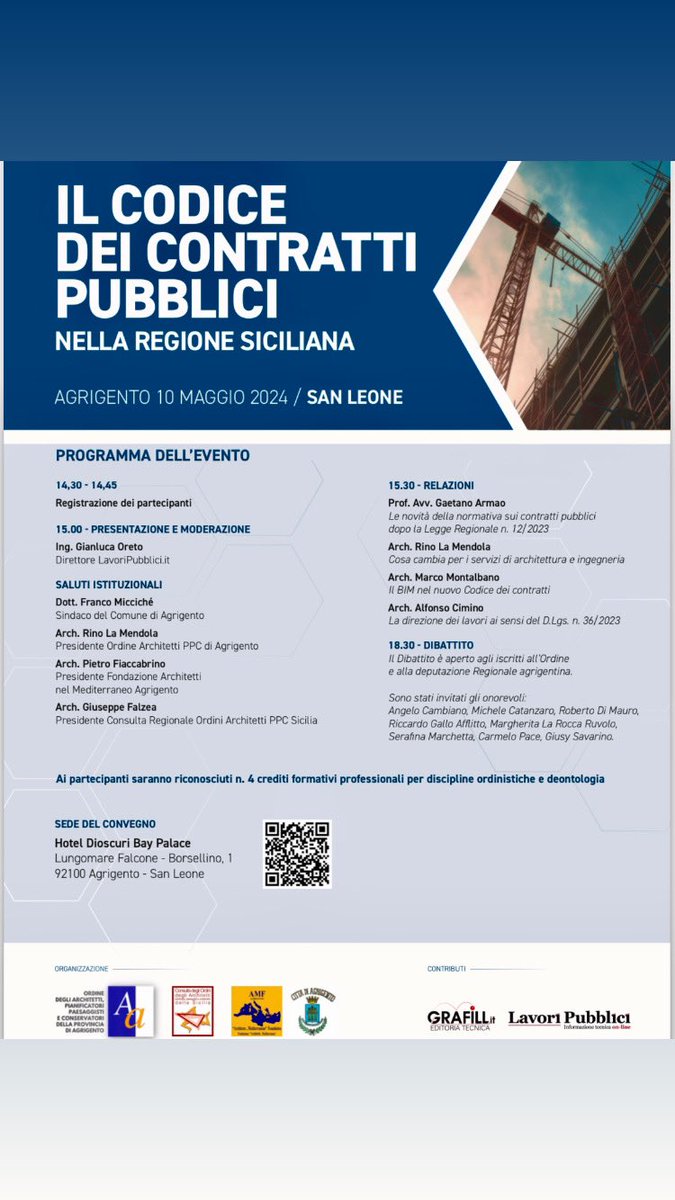 Domani pomeriggio ad #Agrigento presenteremo il codice dei contratti pubblici della Regione Siciliana @unipa_it @dipdems #contrattipubblici LavoriPubblici.it @GRAFILLeditoria