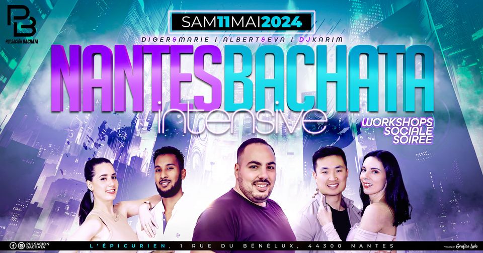 Samedi 11 mai 2024 NANTES BACHATA intensive #11 Rue du Bénélux, 44300 Nantes vu.fr/hrASI