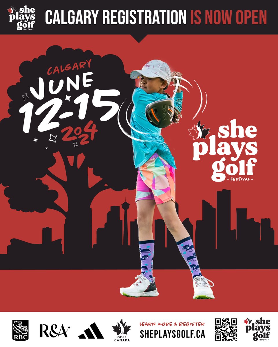 🚨 CALGARY: Registration is OPEN 🚨 Celebrating the game, camaraderie, and pure fun for those new to the game or life-long players. The She Plays Golf Festival is heading to Alberta next month, kicking off the first of three across Canada! ➡️ golfcanada.ca/sheplaysgolf