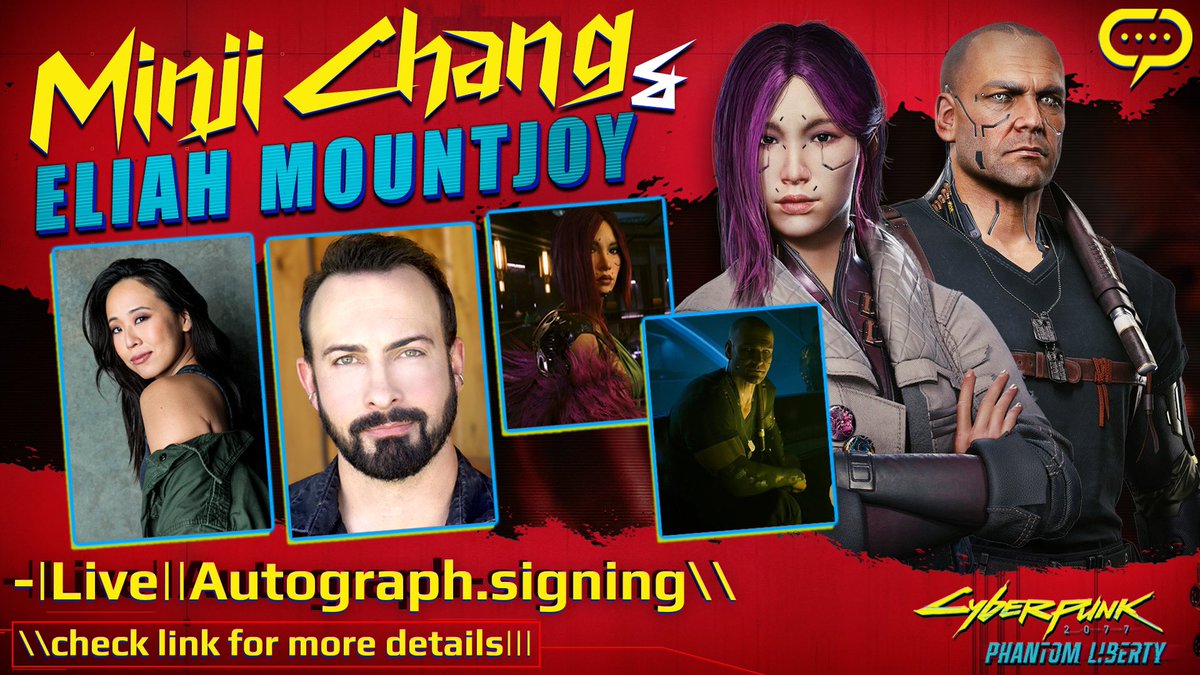 Beyond excited to meet & hang out IRL with my @CyberpunkGame #PhantomLiberty co-Star @EliahMountjoy (aka Kurt Hansen) for my first @StreamilyLive event on 5/15 🎙️🎭😎 If you’d like to grab a signed CPPL print, go to: streamily.com/minjichang #songbird #kurthansen @CDPROJEKTRED