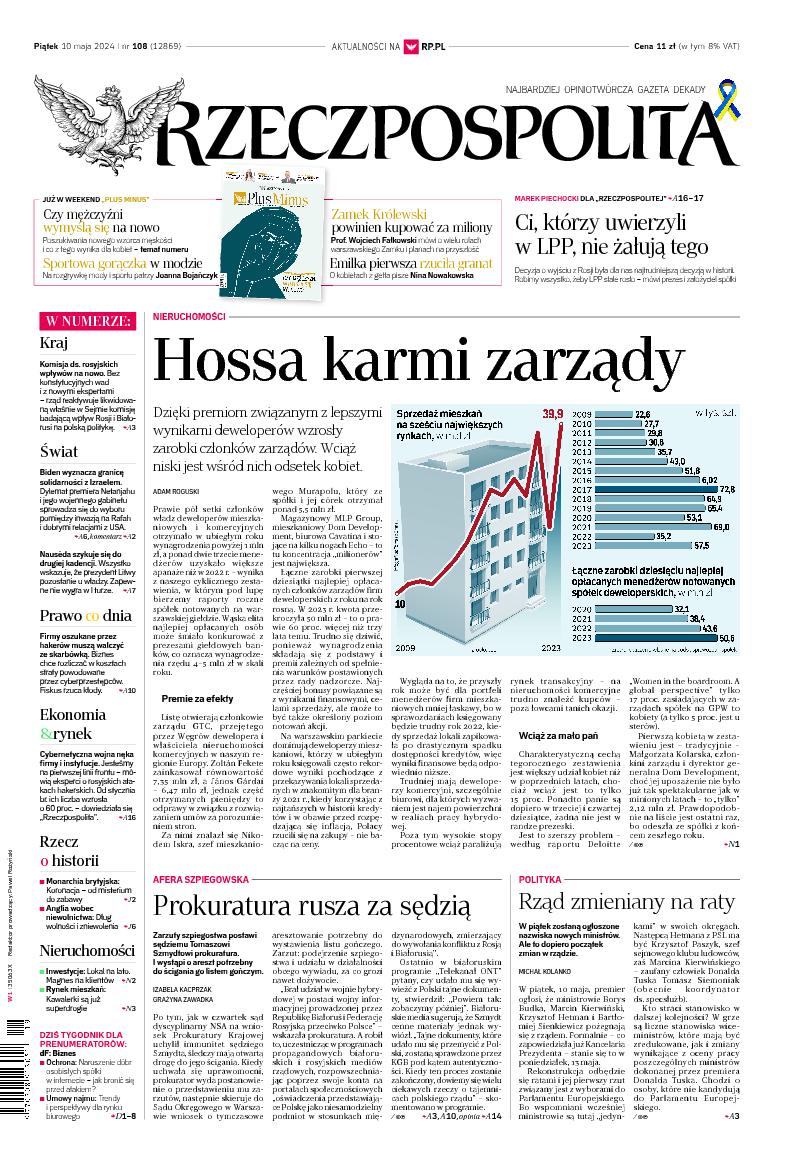 'Rzeczpospolita' w piątek, 10 maja 2024 Czytaj gdzie chcesz i jak chcesz prenumerata.rp.pl/pakiety-cyfrow…
