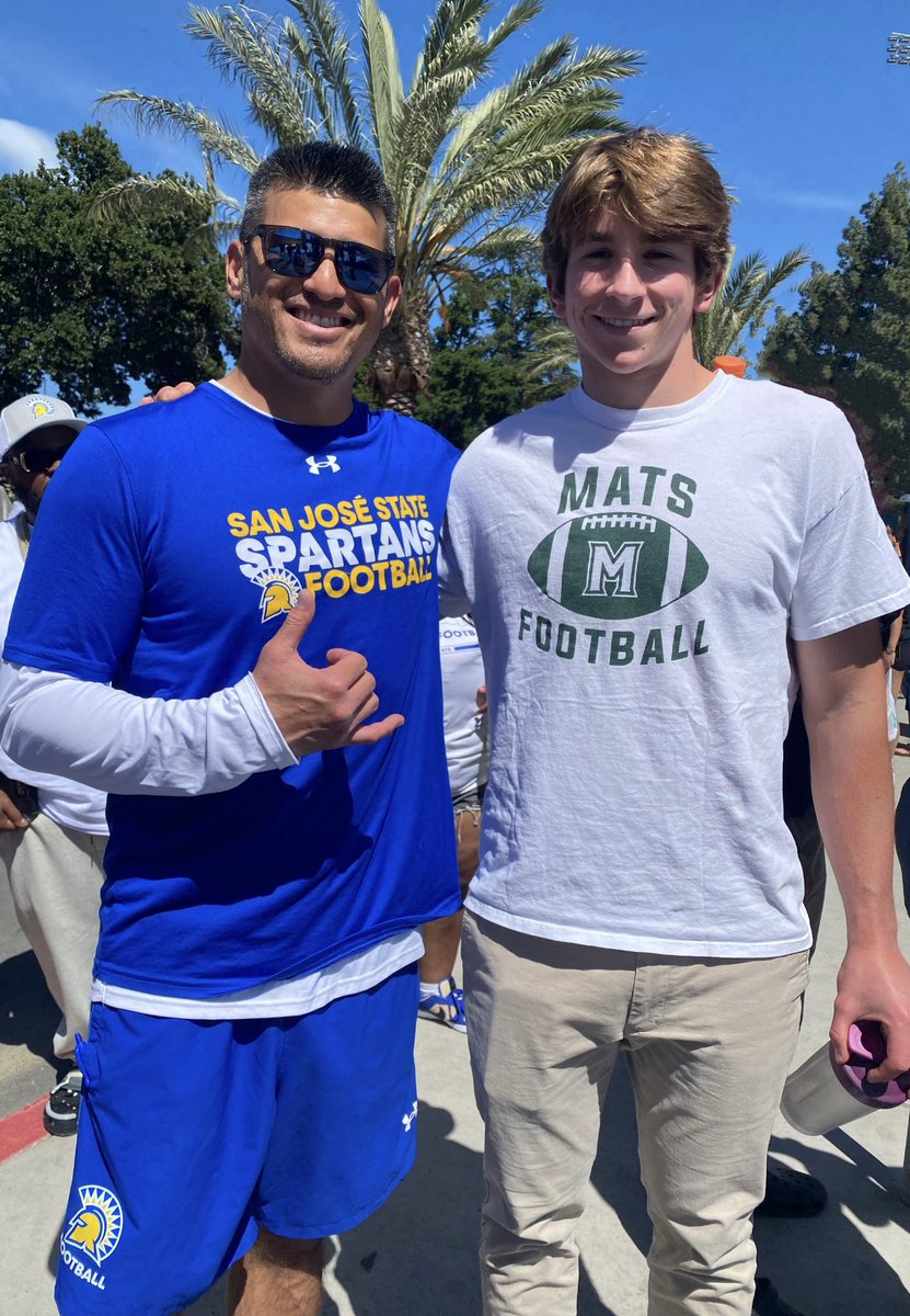 Had a great time @SanJoseStateFB learning about the school and the program. Thanks for having me down! @CoachStutzmann @ken_niumatalolo @BRayStutzmann Can’t wait to get back for camp!