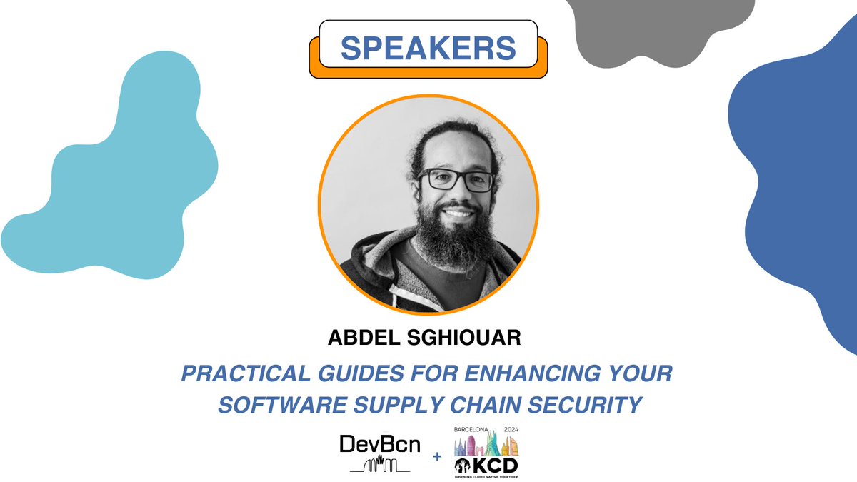 Prepare to be enlightened by #KCDBarcelona24 speakers' expertise and insights🎙️ We are excited to present @boredabdel with the topic “Practical guides for enhancing your Software Supply Chain Security” 🔝 📎 community.cncf.io/events/details…
