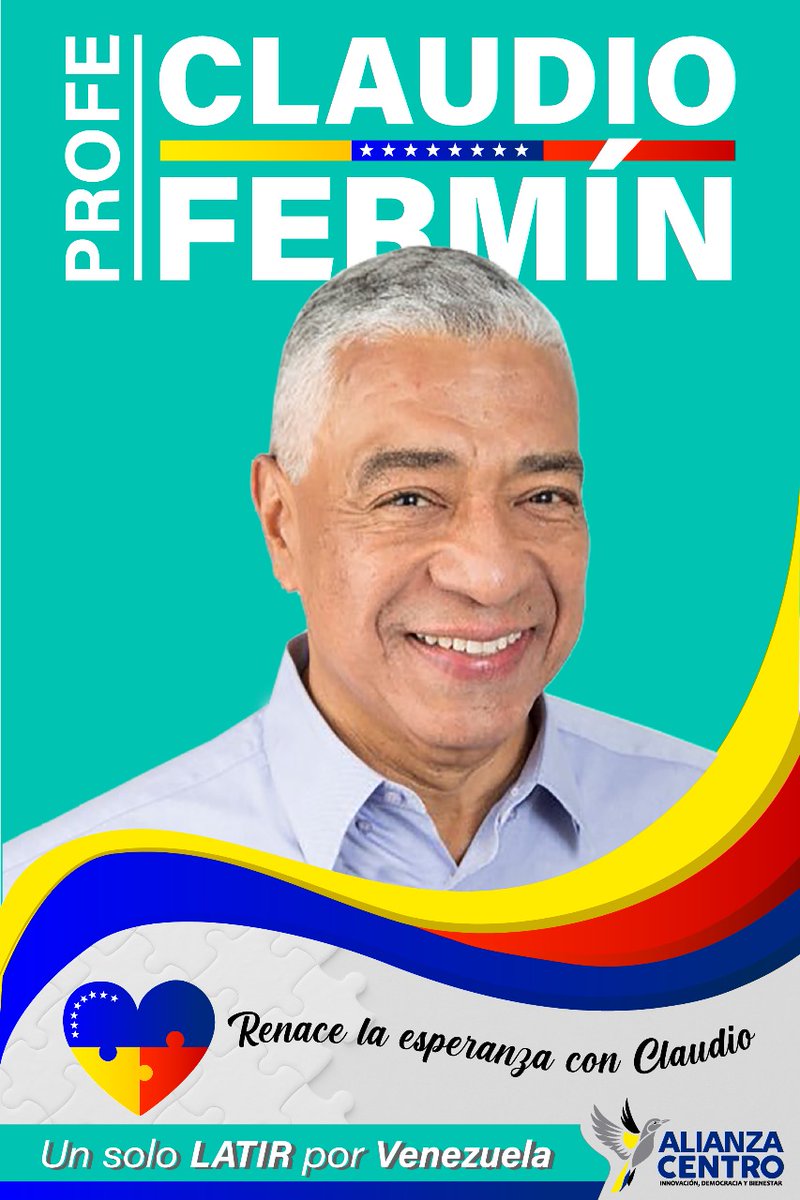 Seguimos firmes en acompañar la candidatura de @claudioefermin a la presidencia. Una candidatura que está conectada a nuestro país. Los Centristas estamos con Claudio Fermín. #CambioParaBien