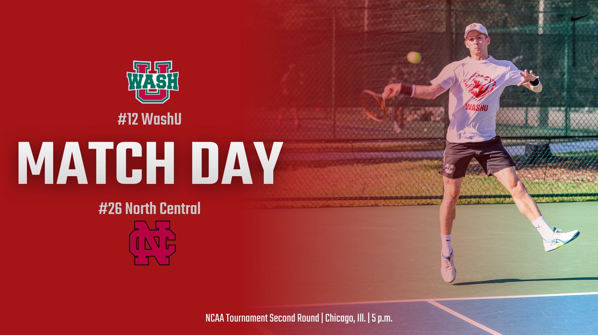 MATCH DAY and NCAA Tournament Second Round!   

#12 @WashUmTennis vs. #26 North Central   
📍Chicago, Ill. | XS Tennis Village 
🕐 5 p.m.  
📊 tinyurl.com/2m4k8da3

#RuntotheBattle