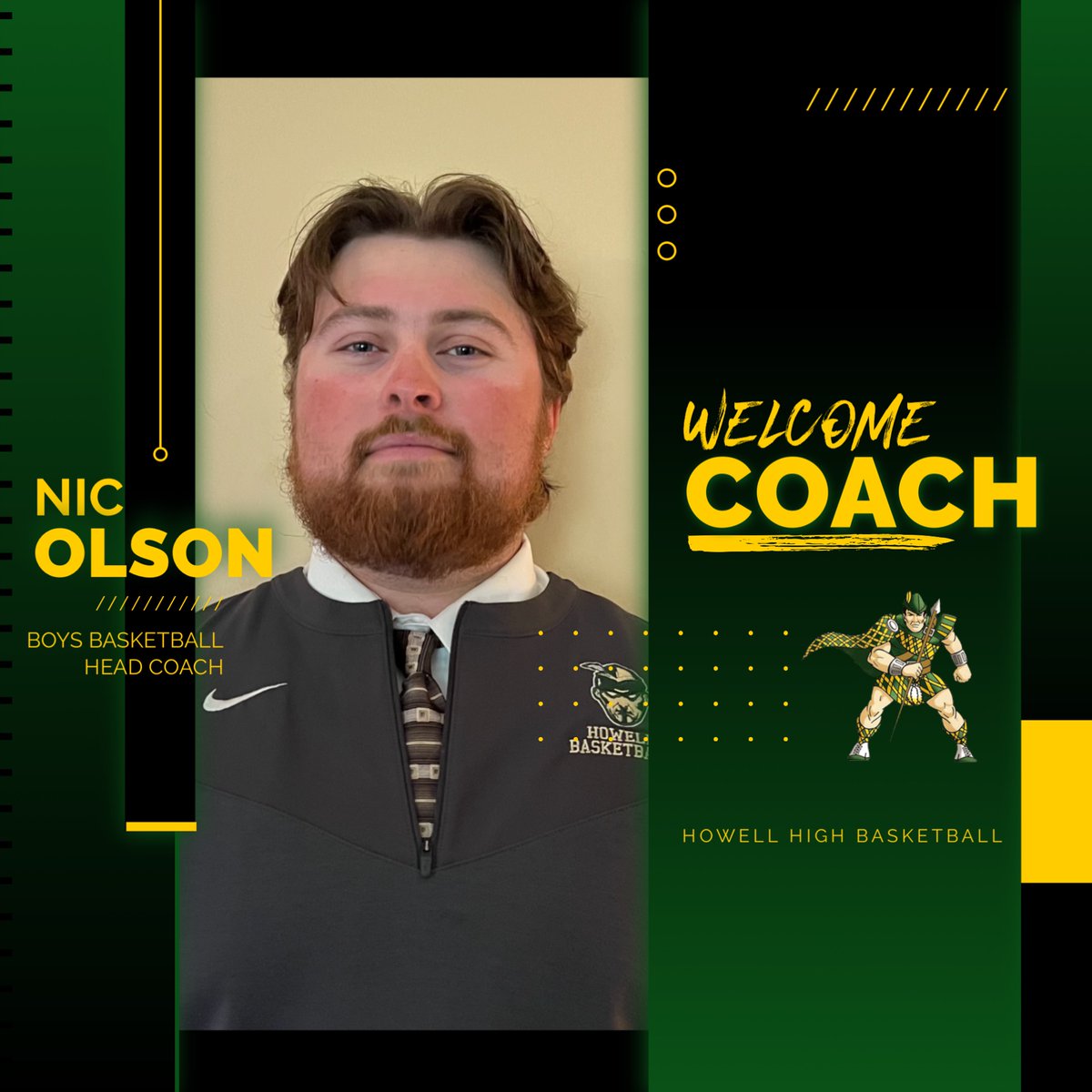 Howell Athletics is excited to announce our next Head Boys Basketball Coach...Nic Olson! Welcome to the family, Coach Olson! #OneHowell