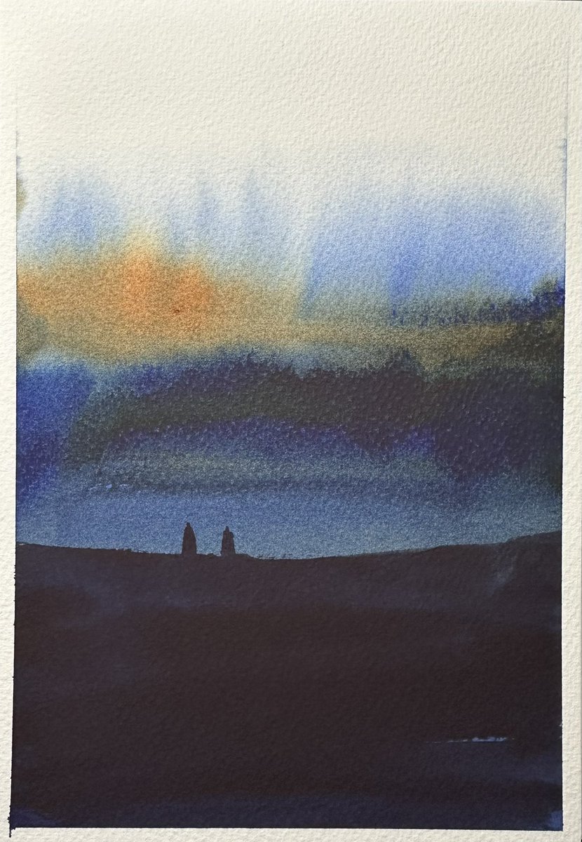 「Silent Sunset」

#watercolor #水彩画 #透明水彩 #旅の詩 #光を運ぶ者