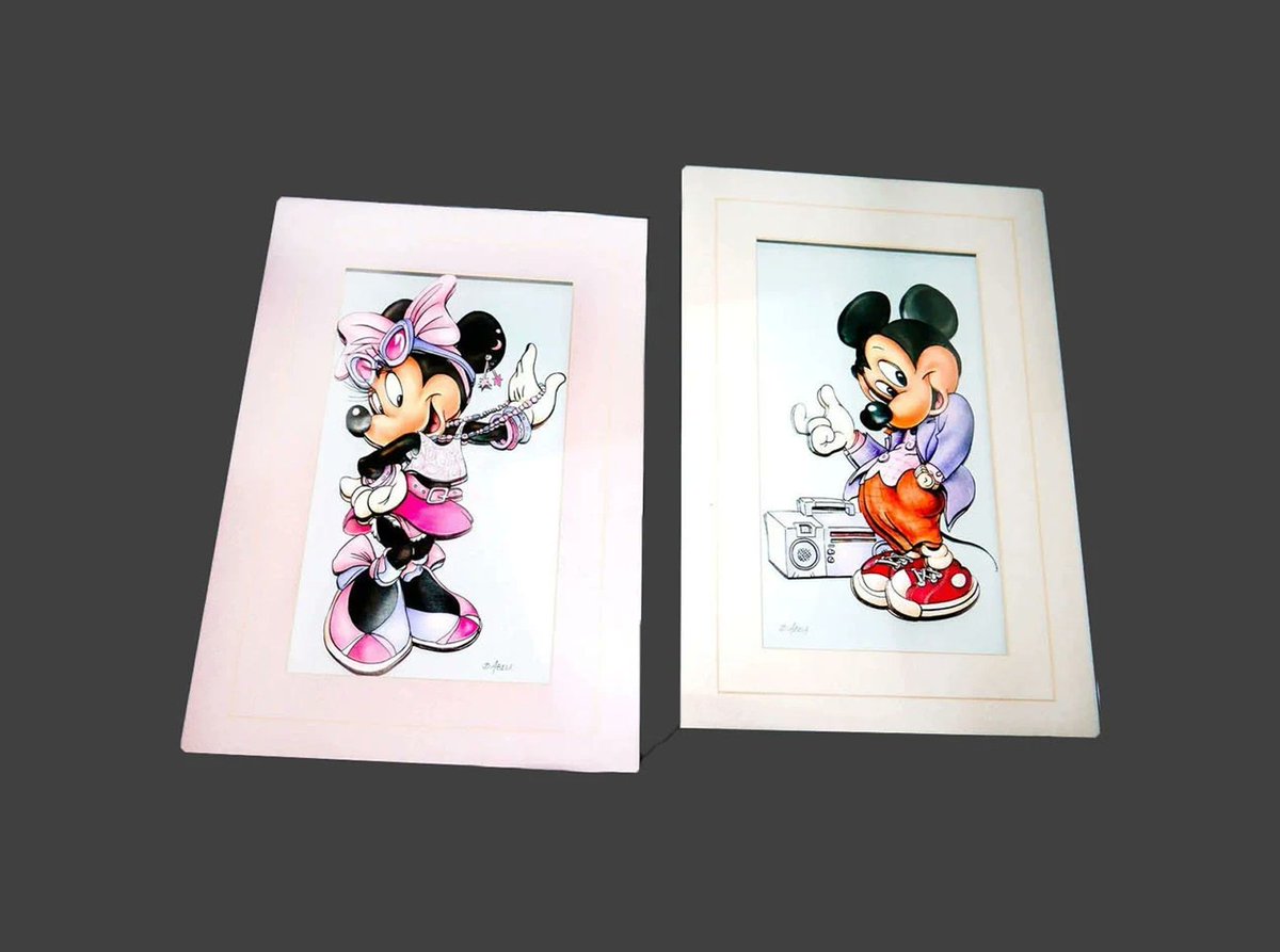 Mickey and Minnie Mouse 3D framed signed original pieces of art by Canadian multimedia artist Darlene Abela. etsy.me/3QESISF via @Etsy #BuyfromGroovy #nurserydecor #walldecor #babysroom #MickeyMouse #MinnieMouse #DarleneAbela #3Dart #EtsySellers