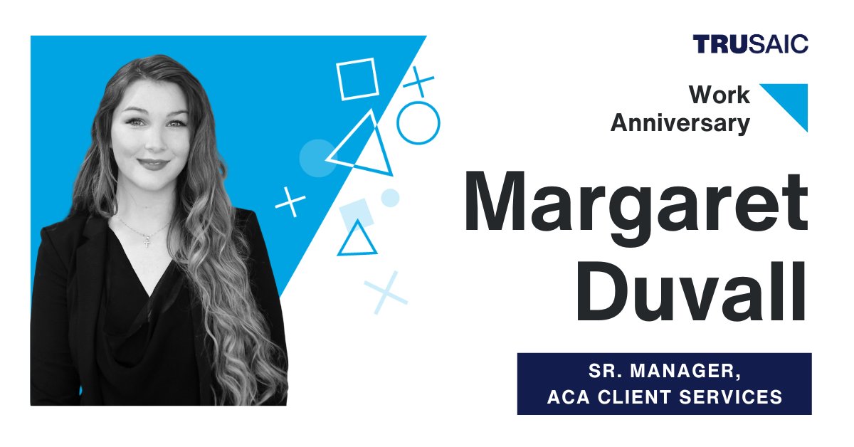 We are celebrating one of our own today! Margaret Duvall has been with #Trusaic for four incredible years. During this time, Margaret has helped our clients navigate #ACACompliance with passion and positivity. We are so grateful to have you on our team!
