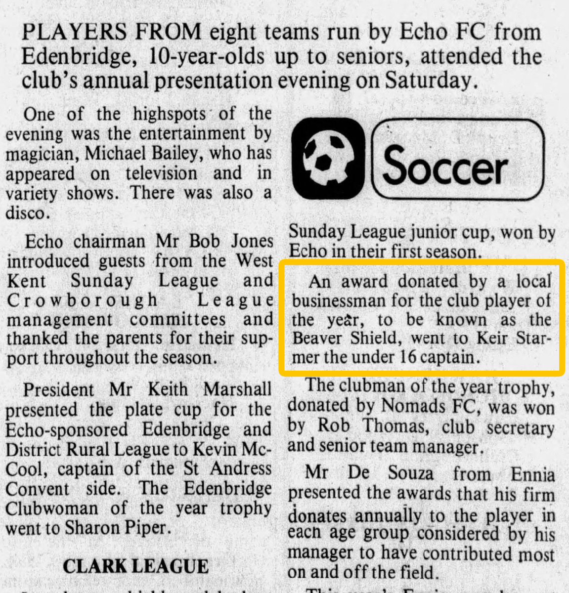 At the age of fifteen, Keir Starmer’s Sunday League junior football team invented an award just for him called the “Beaver Shield.”