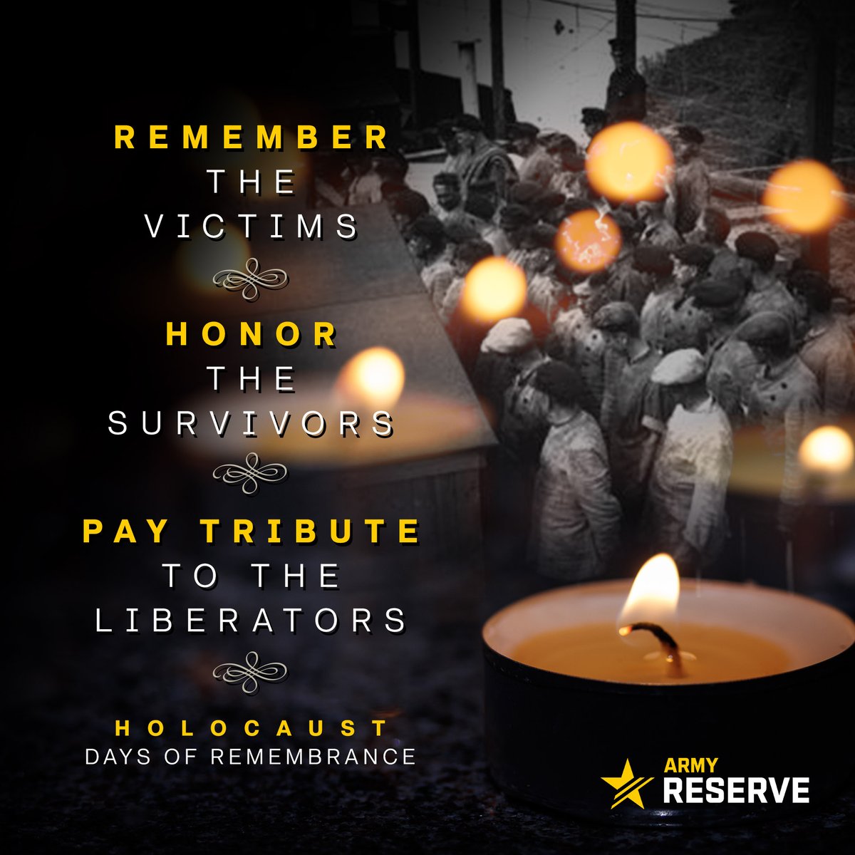 Join us in honoring Holocaust victims and the brave Soldiers who liberated survivors. Share this post to spread awareness and remembrance. 🕯#DaysofRemembrance | ushmm.org