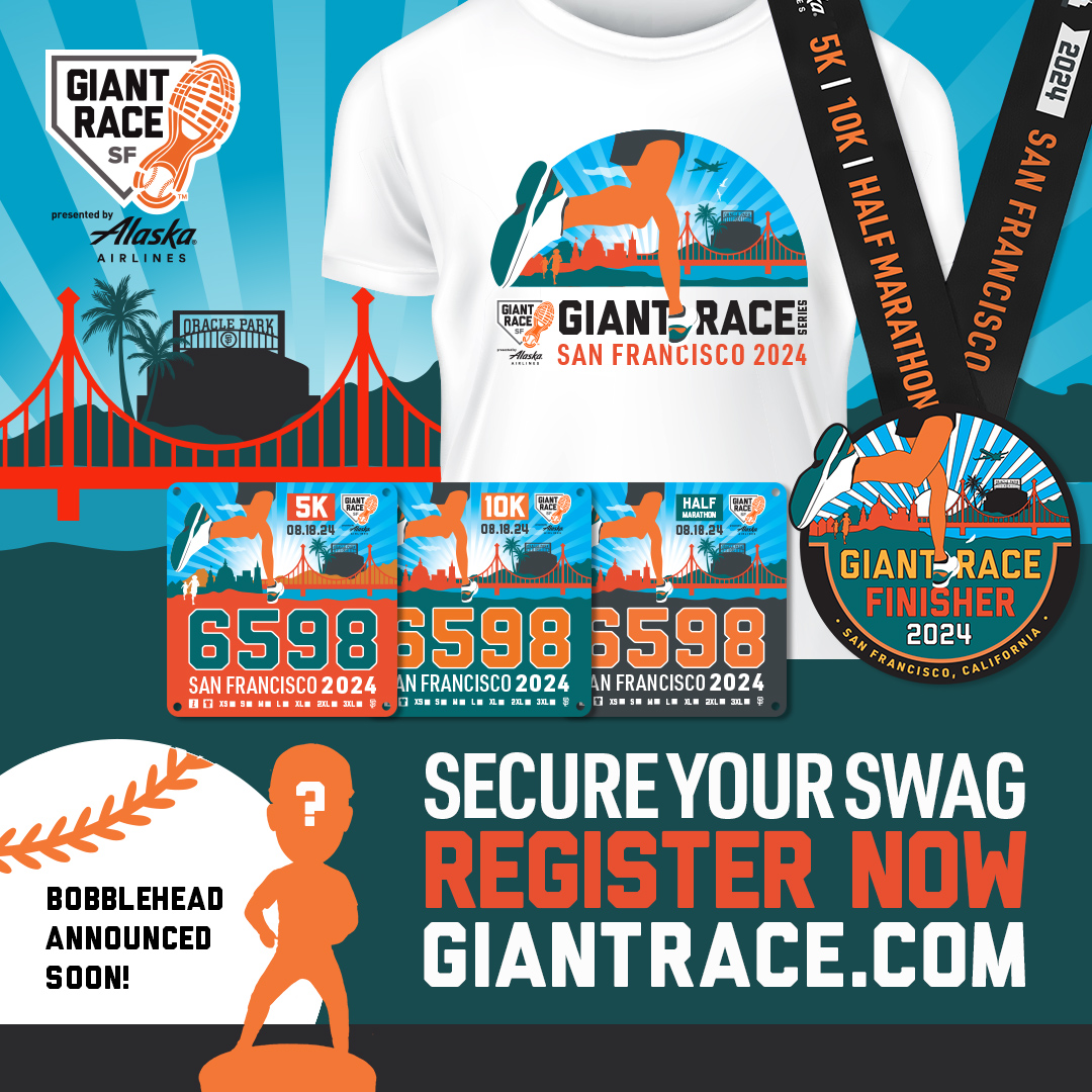 giantrace's tweet photo. 💥 Your 2024 Giant Race Kit is here!💥

Gear up for a blast of excitement with your Medal, Bib, Tees, Buy-One-Get-One Giants Tickets and an exclusive Giant Race bobblehead! 🧡🖤⚾️🎟️🏅

Head to https://t.co/jA70TOFfDq now to secure your swag! https://t.co/rGA11ctnZL