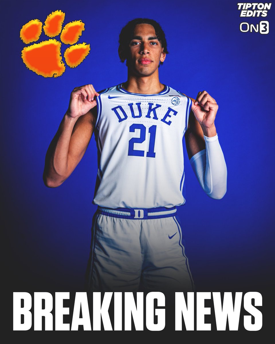 NEWS: Duke transfer Christian Reeves, a 7-1 center, has committed to Clemson, he tells @On3sports. on3.com/college/clemso…