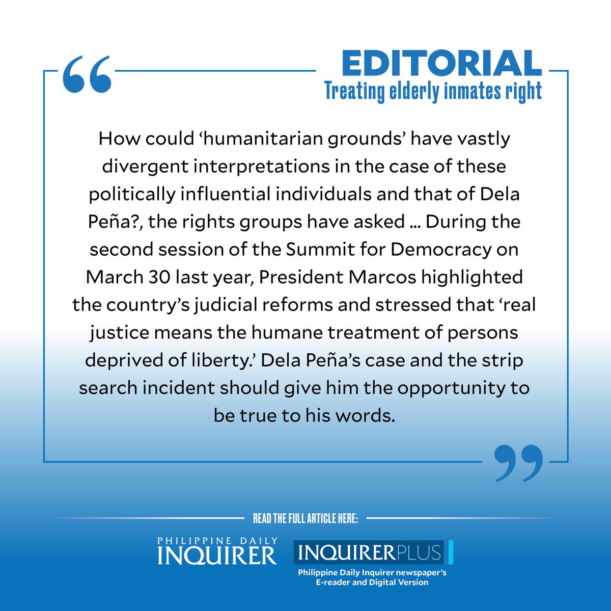 Today's Inquirer Editorial (May 10, 2024) Visit opinion.inquirer.net for fearless views and more. Get the Inquirer here: inq.news/inqplus