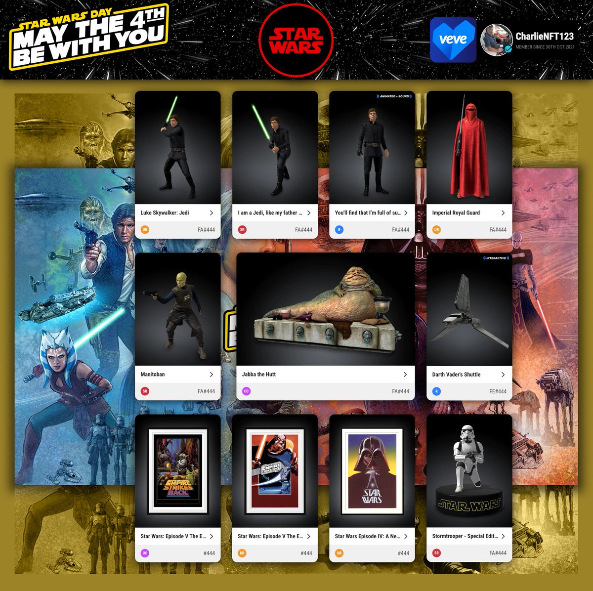 444 Collection | 4️⃣4️⃣4️⃣ May The Fourth Be With You #StarWarsDay #MayThe4thBeWithYou #DigitalCollectibles @veve_official @starwars #CollectorsAtHeart 💙 #veve #vevefam