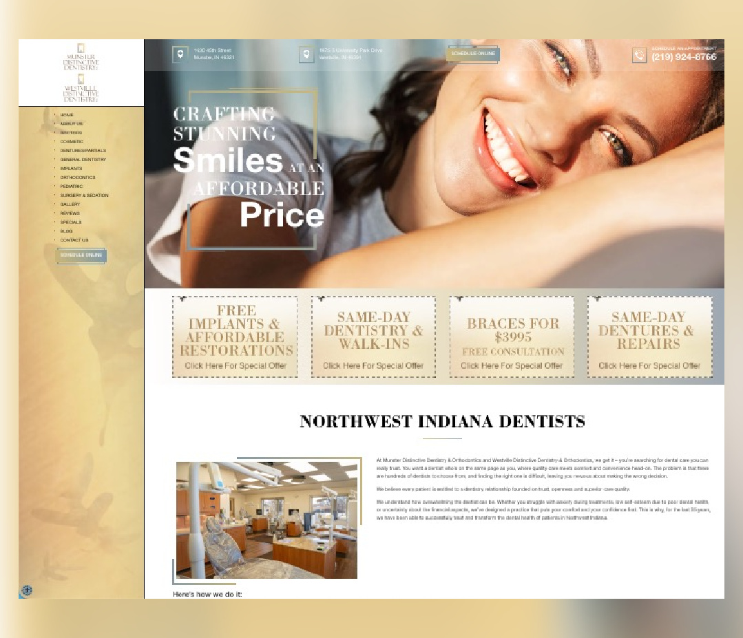 🎉 Exciting news! Munster Distinctive Dentistry's brand-new website is now live! Explore their new look! 🎉
#NewWebsite #WebsiteLaunch

bit.ly/4dBCHXd