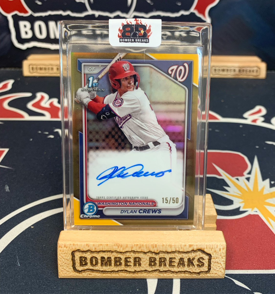 Another Dylan Crews /50 Gold Refractor 1st Bowman Chrome Auto pulled on the Break Pad today! 🔥🔥 @topps @fanatics #baseballcards #washingtonnationals #nationals #groupbreaks #thehobby #boxbreaks #casebreaks #mlb #bowman #bowmanchrome #autograph #collect #bowmanbaseball