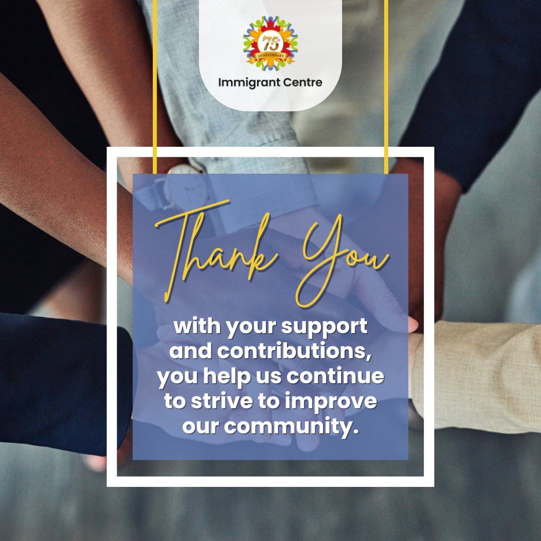 👏Gratitude floods our hearts as we acknowledge your unwavering support and heartfelt contributions. Together, we're igniting change and weaving dreams into reality for our community. ❤️Follow the link to learn more: ow.ly/jLNW50RASQQ
#SupportingTogether #ImmigrantCentre
