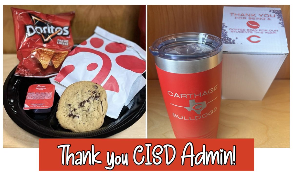 A big THANK YOU to 𝑪𝑰𝑺𝑫 𝑨𝒅𝒎𝒊𝒏𝒊𝒔𝒕𝒓𝒂𝒕𝒊𝒐𝒏 for our 🅈🅄🄼🄼🅈 Chick-fil-A lunch and Carthage Bulldog cup! It is much appreciated! ❤️🐾 #WhereBulldogsBegin