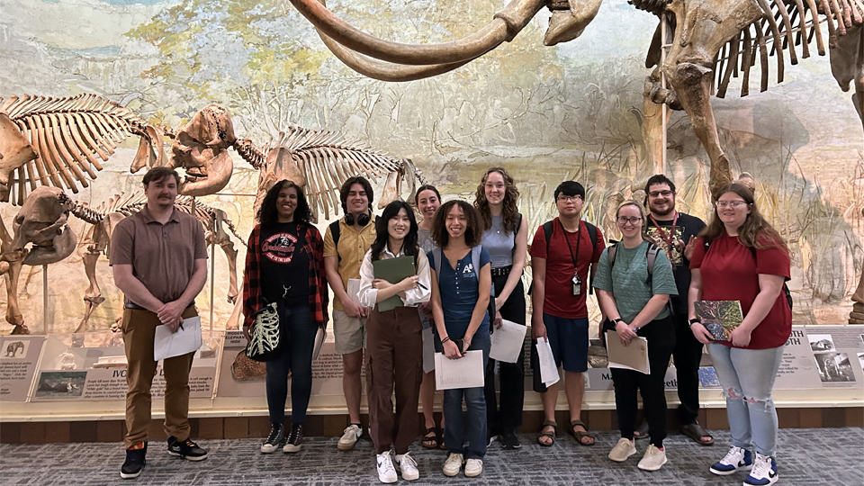 Two of Dr. Morgan Palmer's classes, CLAS 282 'The World of Classical Rome' and LATN 302 'Latin Poetry,' visited @MorrillHallUNL to explore Latin animal names, see exhibits of animals mentioned in ancient texts, and more! go.unl.edu/ebnv @unlcas