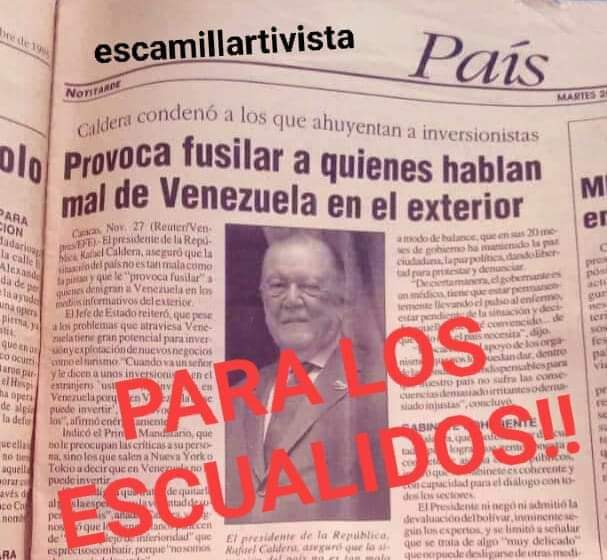 # Si Caldera estuviera vivo qué diría de los qué piden sanciónes contra Venezuela....