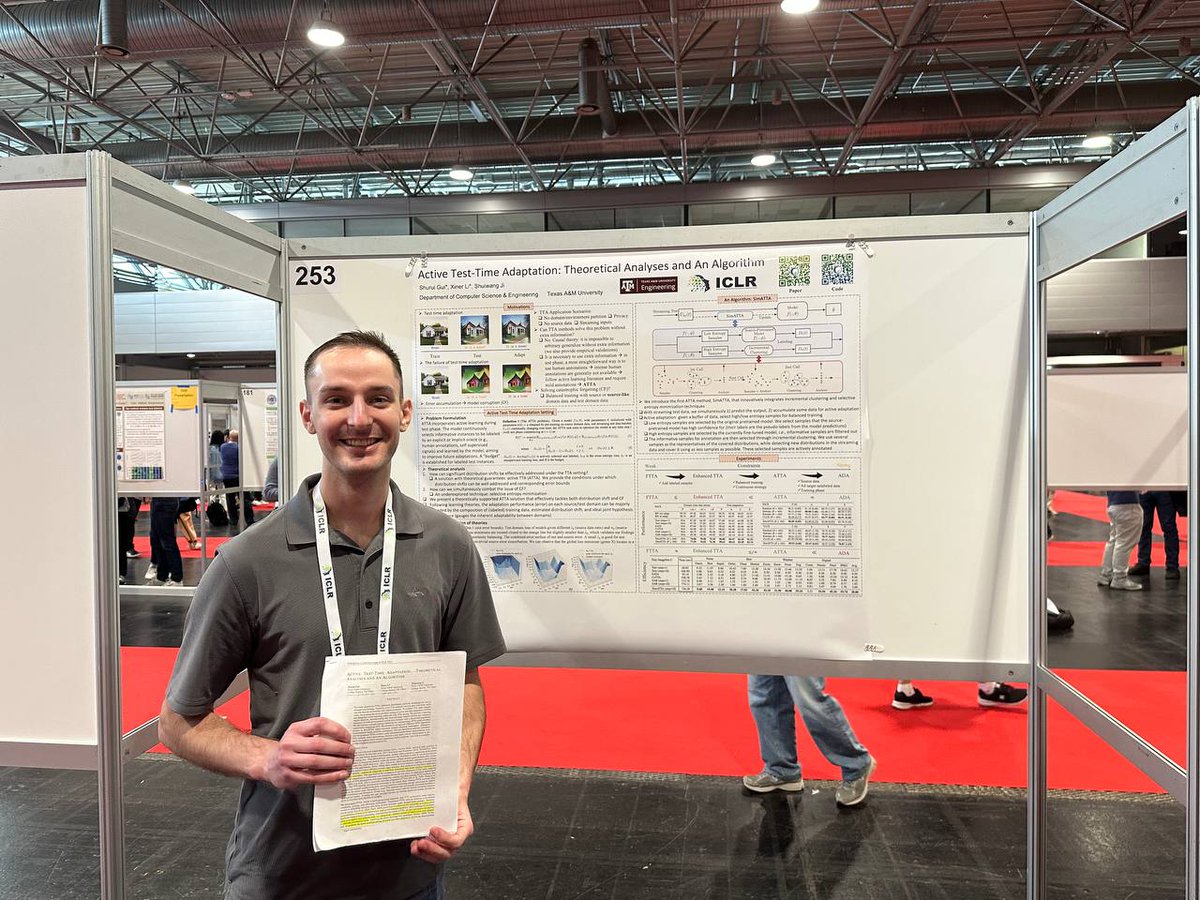 ShuruiGui's tweet image. A successful poster session of our work: Active Test-Time Adaptation at #ICLR2024! Thanks @JacobHelwig for presenting on behalf of us!🥰