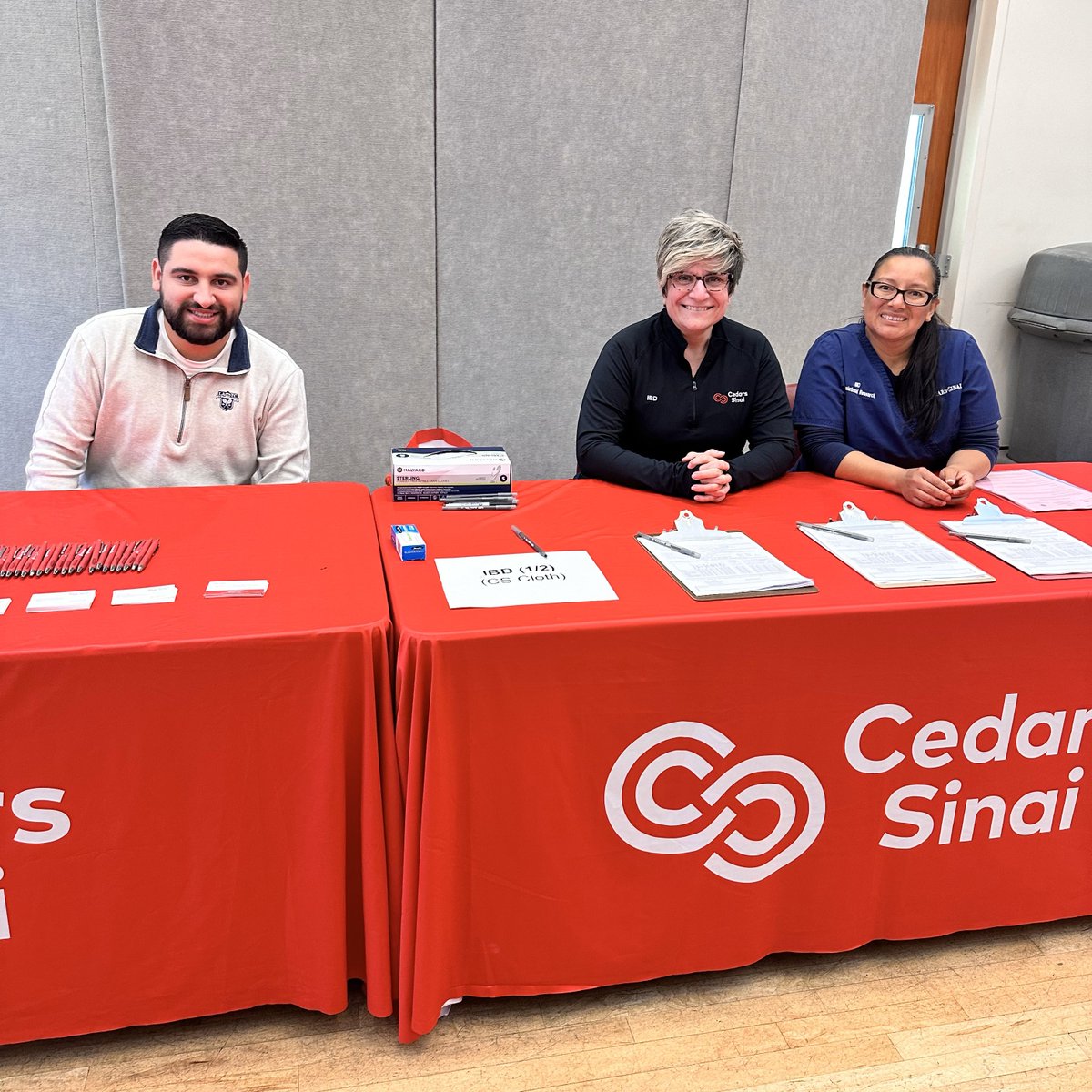 Kevin Rodriguez, Maria Salas, and Jennifer Davis representing @IBDCedarsSinai at today's Culver City Senior Center Health Fair. FREE health screenings for the public in partnership with the Culver City Senior Center.