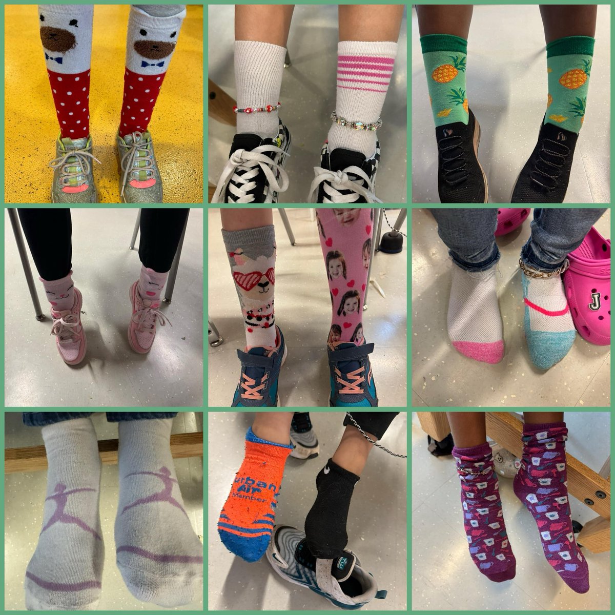Day 4 of #ChildrensMentalHealthMatters Week: Wacky Sock Day!!! We wore our most unique socks to represent loving our differences and choosing kindness. Checkout a few cool socks! @gwes_pta @PGCPSTAG @pgcps