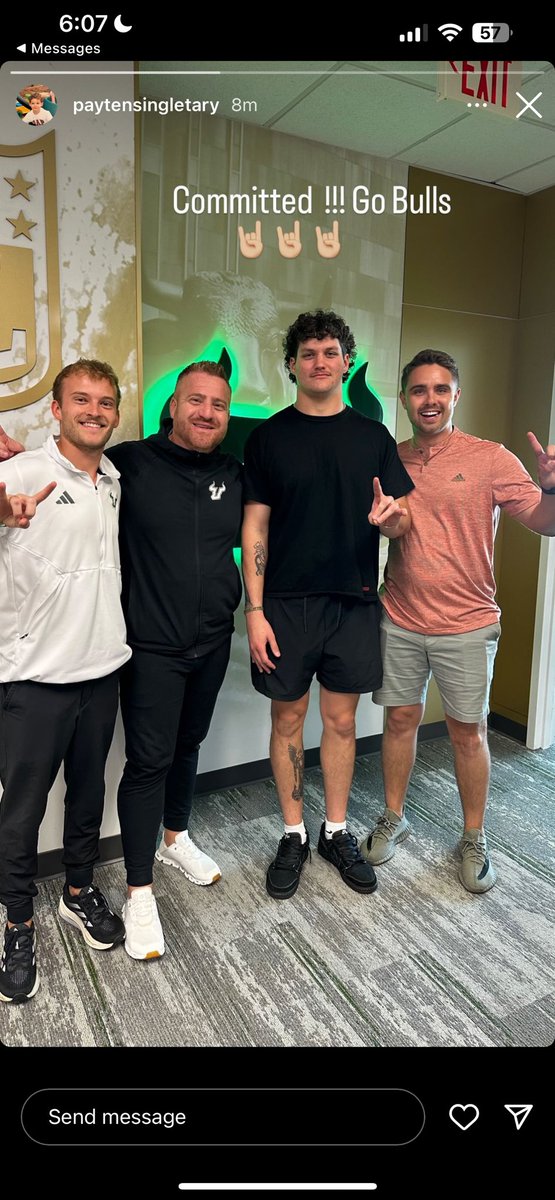 Former Bearcat TE Payton Singletary has announced his commitment to USF via his IG.