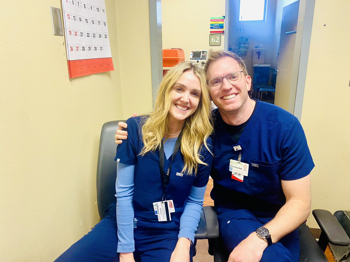 When your trauma surgeon friend comes to see you in the ER and says “You match!” … and then your ER man says “Yep. I saw what you were wearing today and decided we should match.” 😂 Love you, Brian Kendall. :)