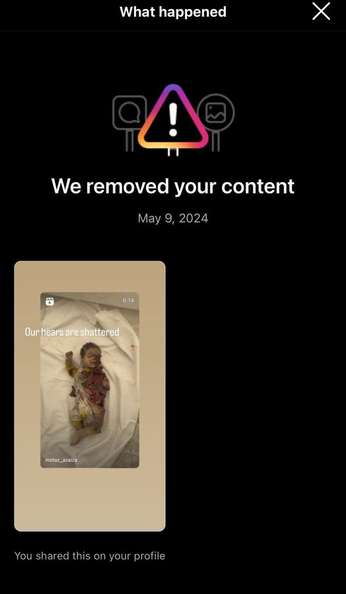 Everyone must see what Israel is doing to Palestinian babies. Meta's @instagram actively censors this. Not even seconds after sharing. Its horrifying because the world must be witness to this in order to #StopTheGenocide in Gaza. US-sponsored, Israeli made... stop this horror!