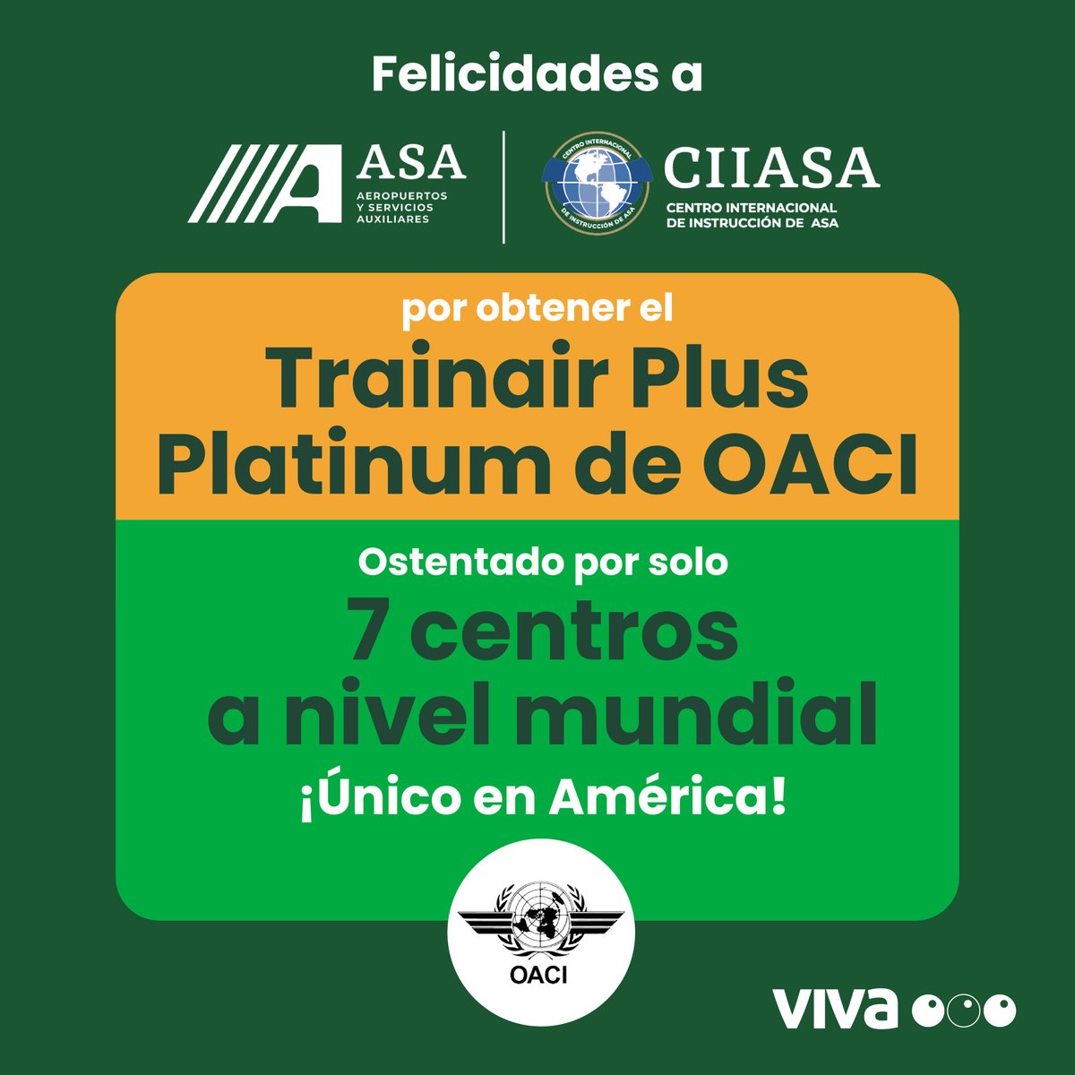 Felicitaciones al #CIIASA de la @SICTmx por recibir el reconocimiento Trainair Plus Platinum por parte de @icao! 👏🏻 Un reconocimiento que solo 7 de 119 centros a nivel mundial pueden presumir 🏆 ¡Enhorabuena! ✈️@jorgenunol