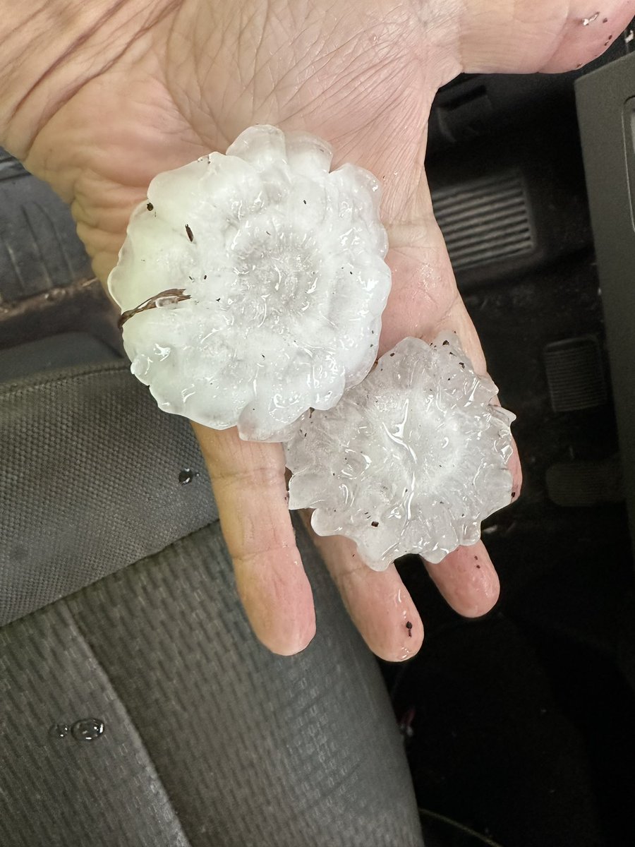 Some of the hail at SH-6 at the Bosque River. @NWSFortWorth