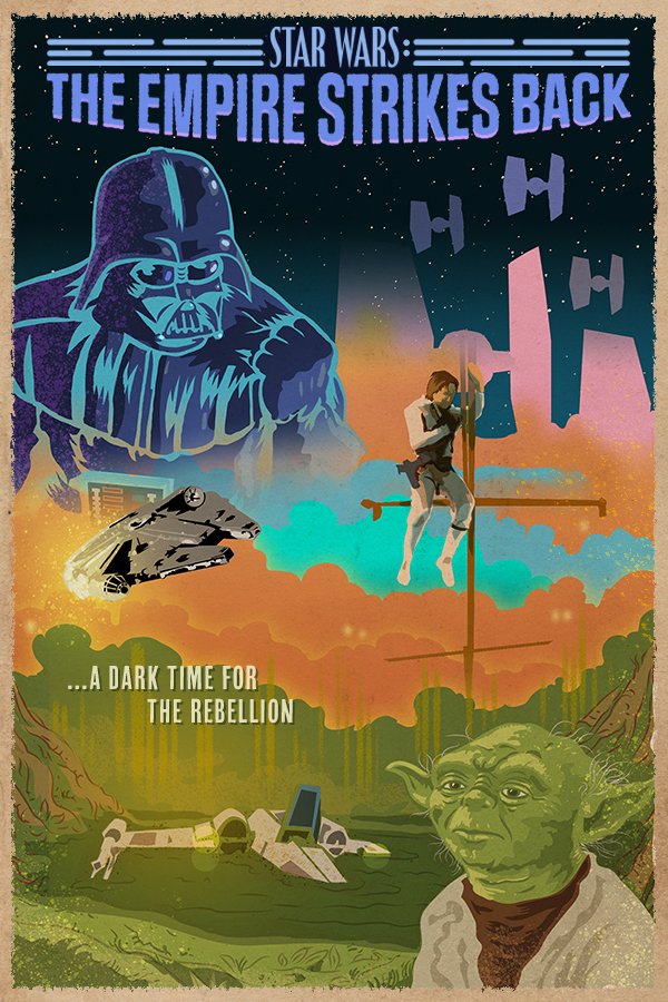 Just over 2 days to pick up my illustration from the Flat Files set on the Star Wars Card Trader App! #ESB #TheEmpireStrikesBack #darthvader #lukeskywalker #Yoda #illustration #swct #poster