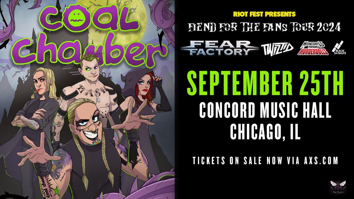 ON SALE NOW! @coalchamber with @FearFactory, @tweetmesohard, @officialwed13, and @BlackSatellite on September 25 at @ConcordHall -> bit.ly/CMH-COALCHAMBER
