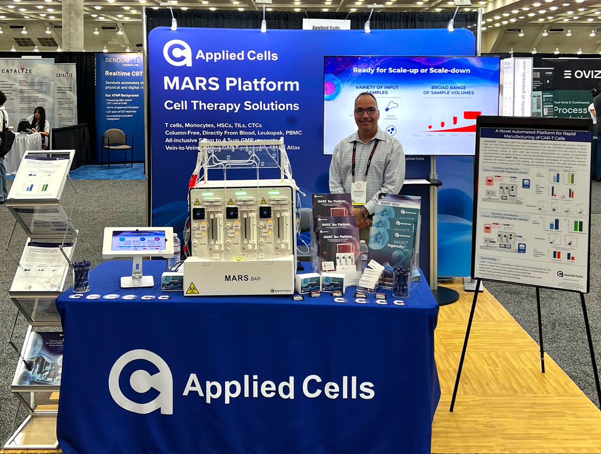 We have exciting innovations brewing here at Applied Cells, so be sure to stop by our booth before #ASGCT2024 is over! Discover what our MARS technology can do for your #celltherapy and #genetherapy research and unlock new possibilities! 🎉