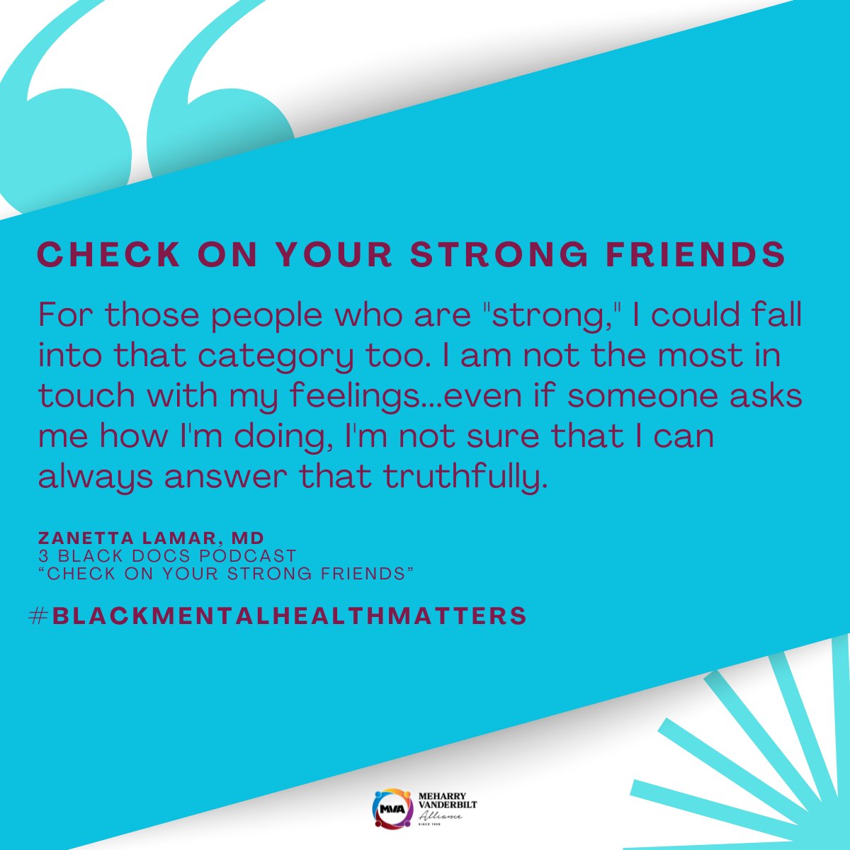 Displaying strength doesn't mean we are invulnerable. Even the strongest among us need support. Tune in to this enlightening conversation about emotional awareness from the 3 Black Docs Podcas 'Check on Your Strong Friends': bit.ly/3USb1Gi. @DrWinkfield #SupportEachOther